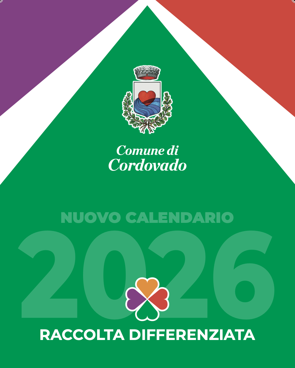 Calendario servizi di raccolta del Comune di Cordovado - errata corrige