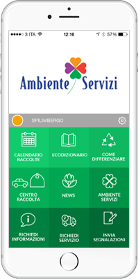 smartphone con app ambiente e servizi